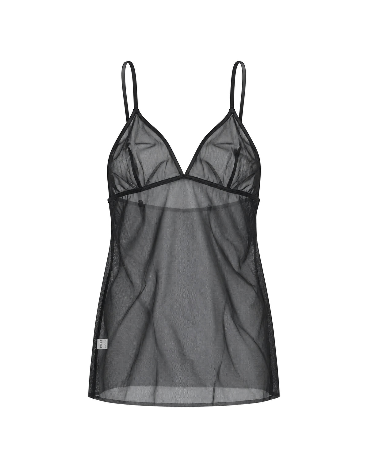 Canotta in Tulle Elasticizzato Nero