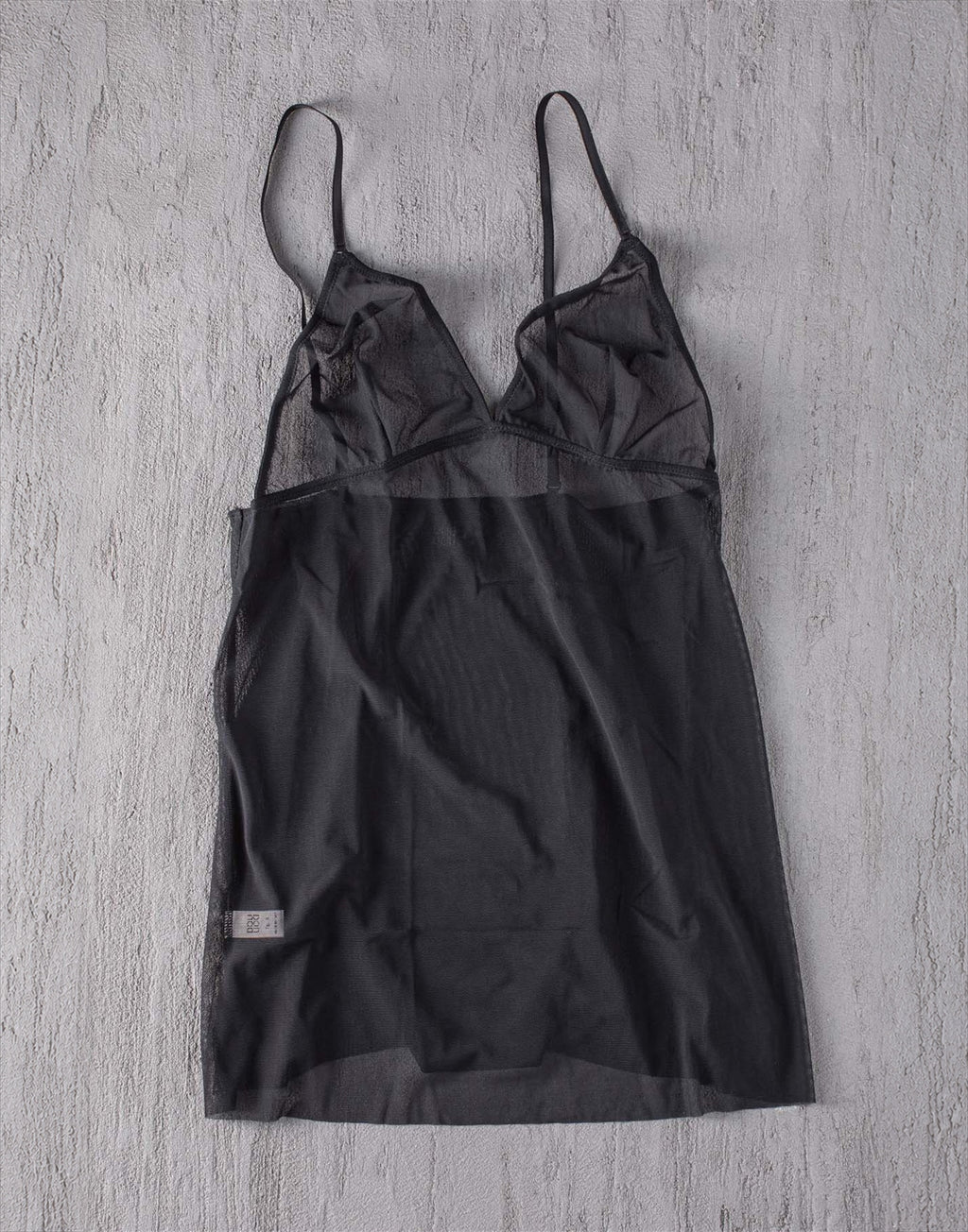 Canotta in Tulle Elasticizzato Nero