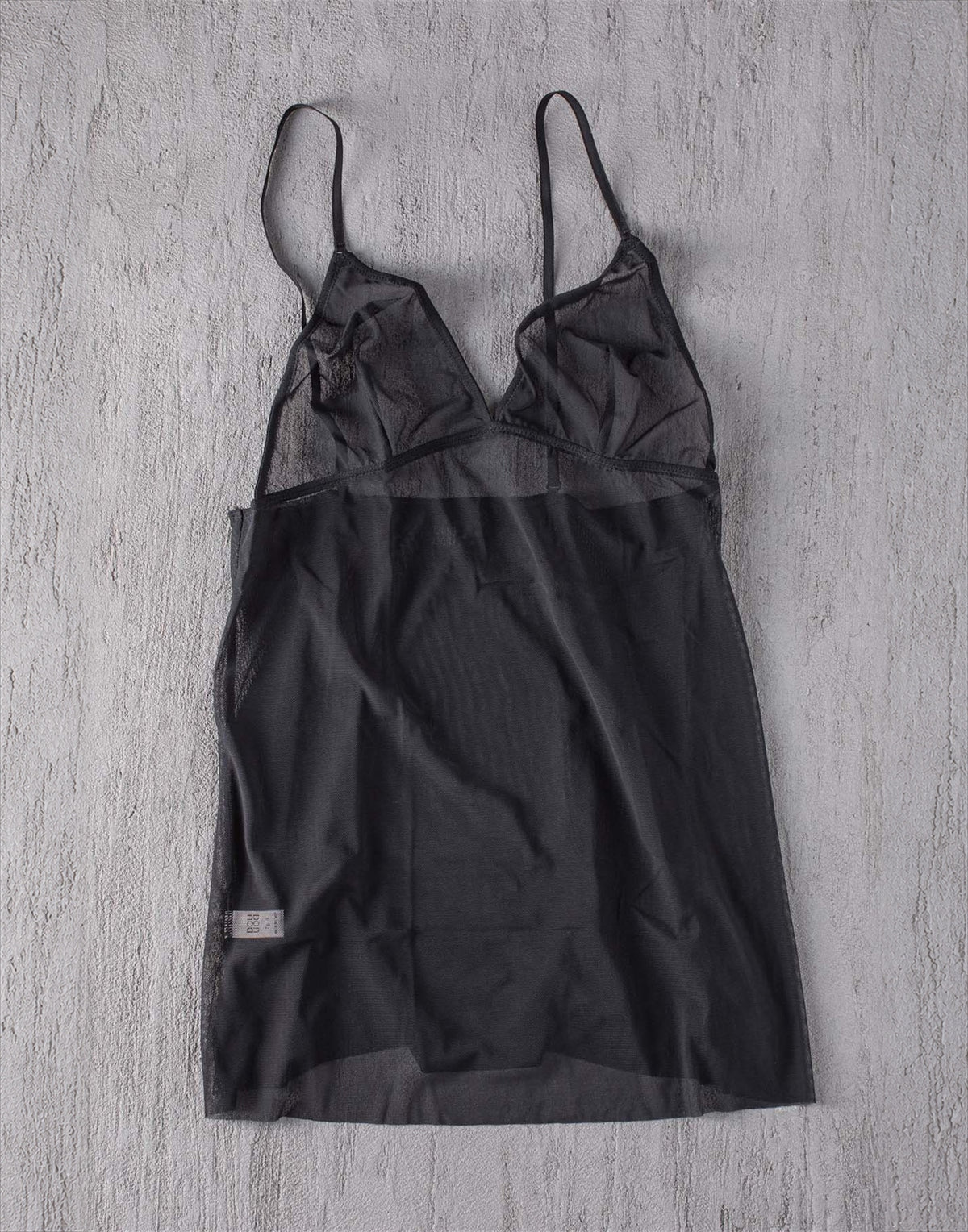 Canotta in Tulle Elasticizzato Nero