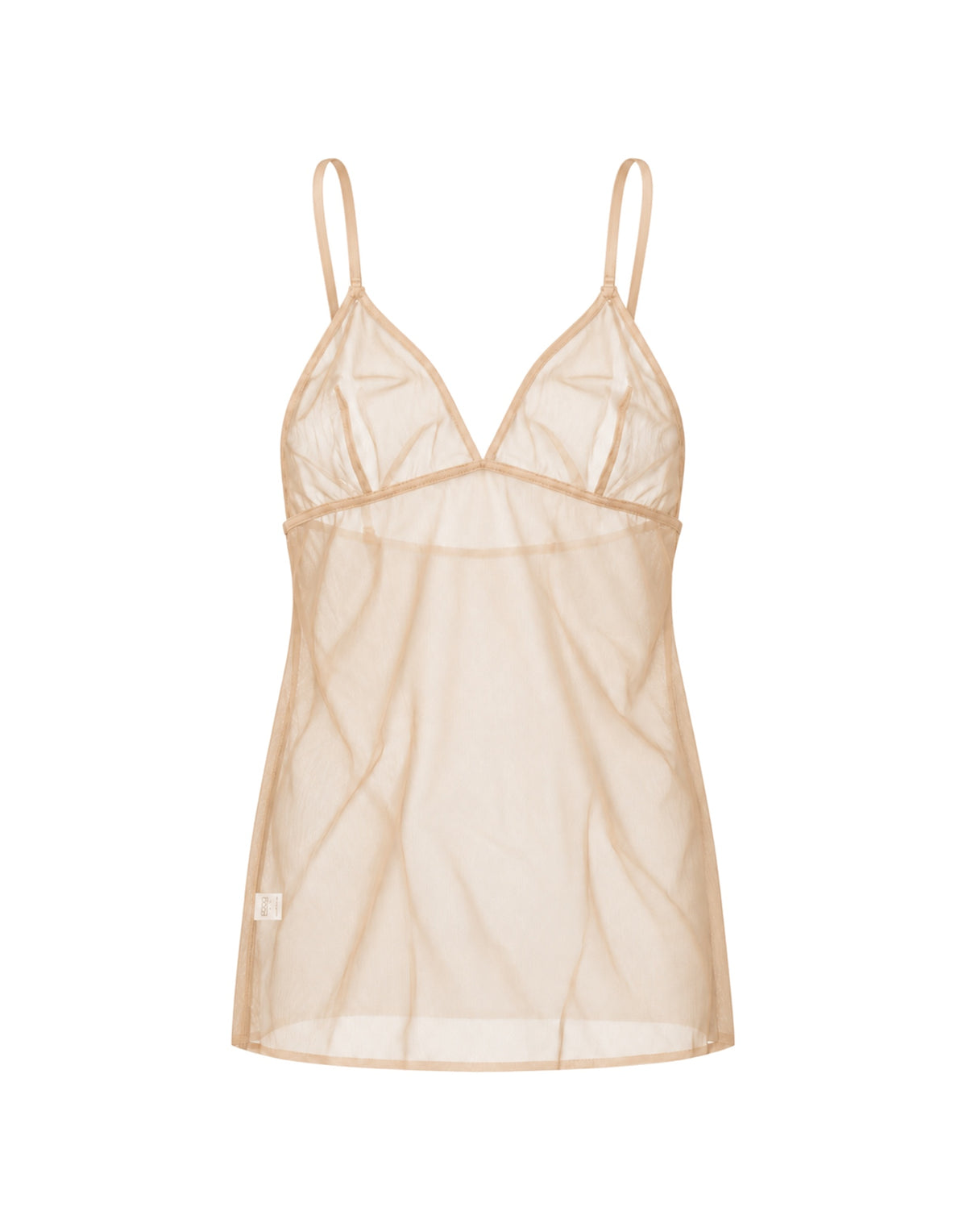 Canotta in Tulle Elasticizzato Nude