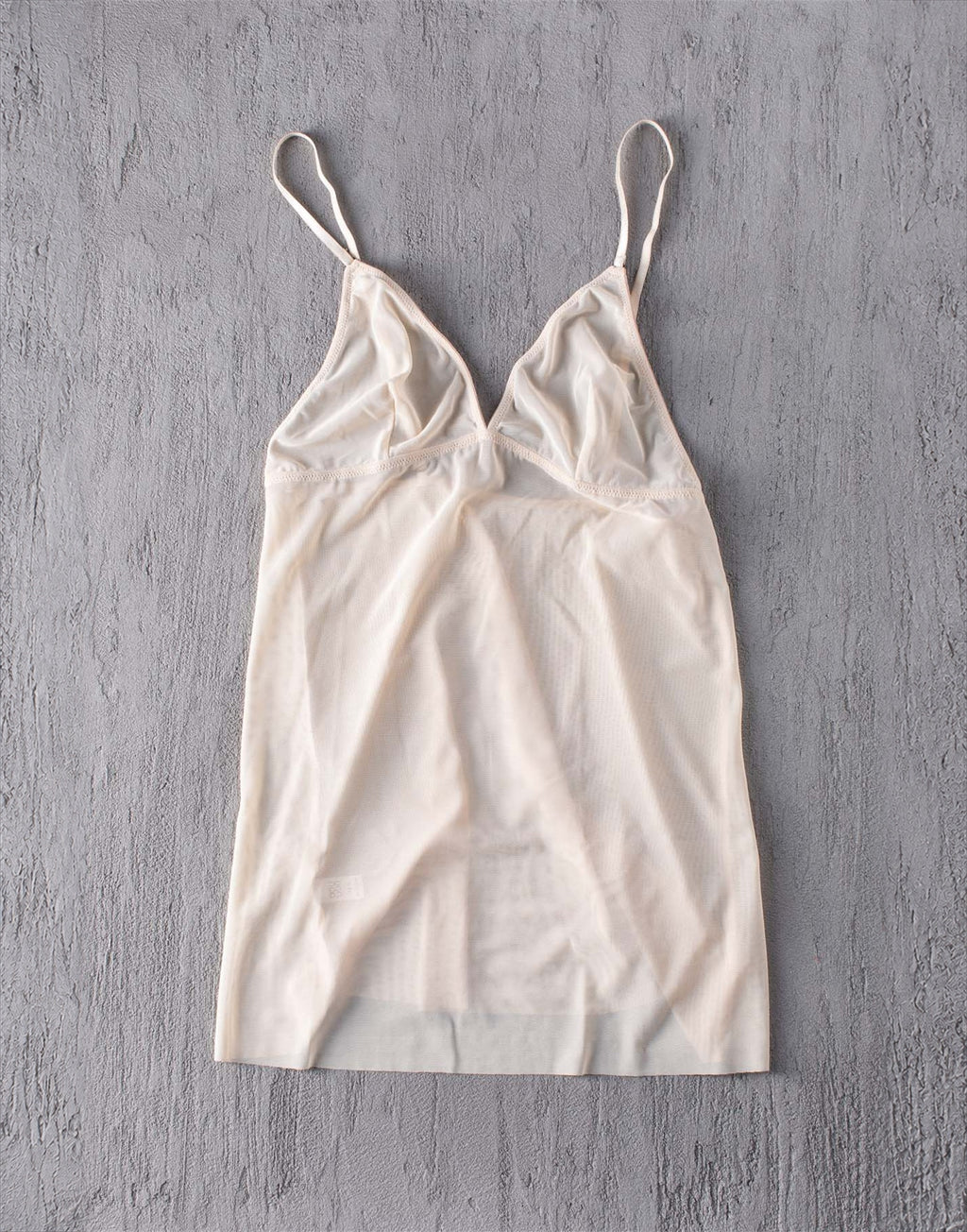 Canotta in Tulle Elasticizzato Nude