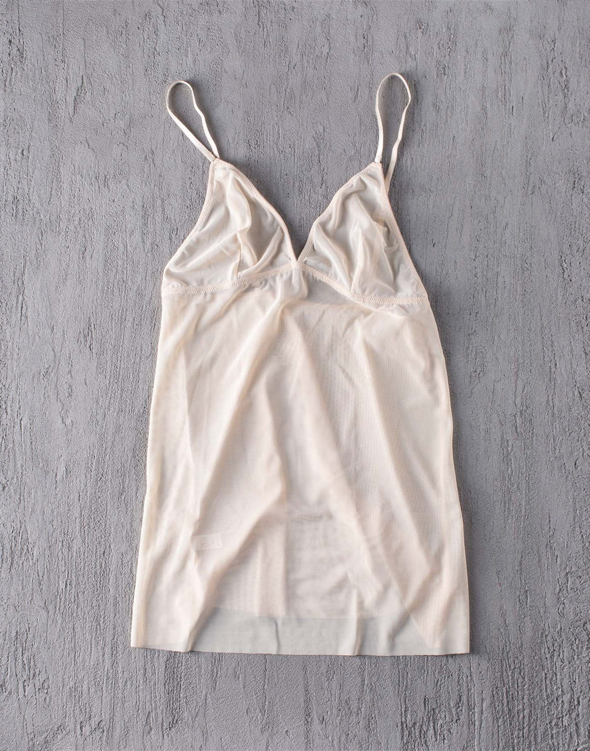 Canotta in Tulle Elasticizzato Nude