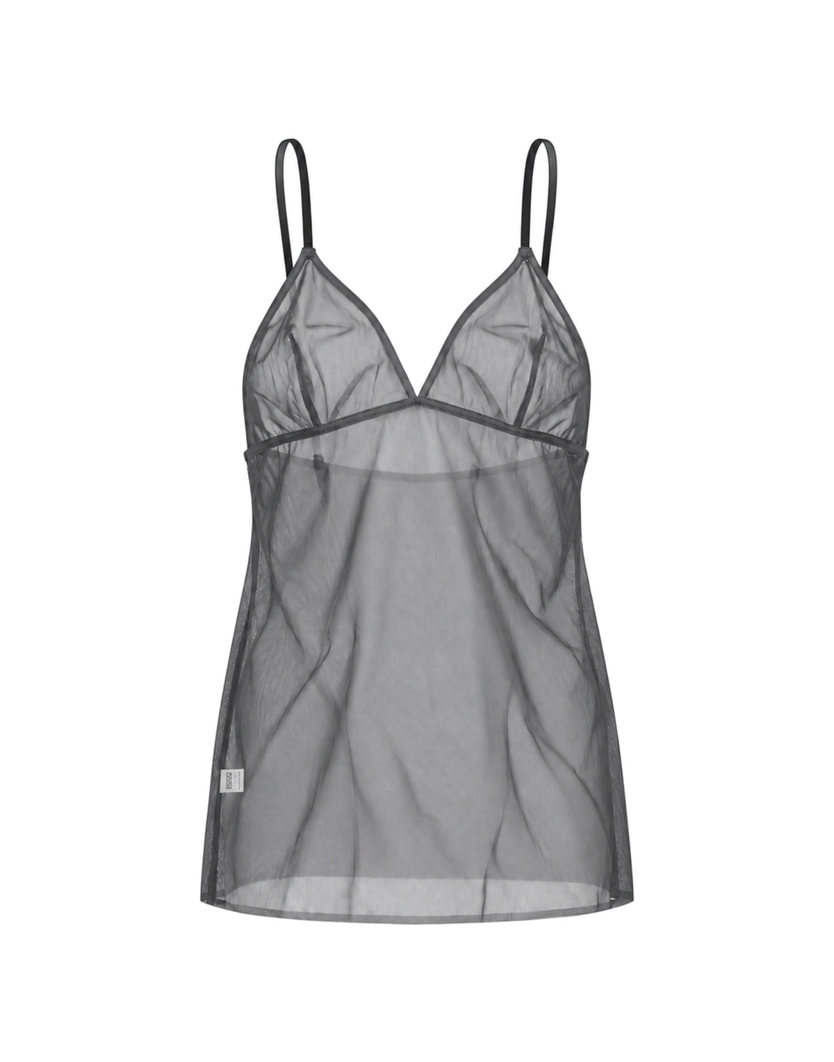 Canotta in Tulle Elasticizzato Grigio